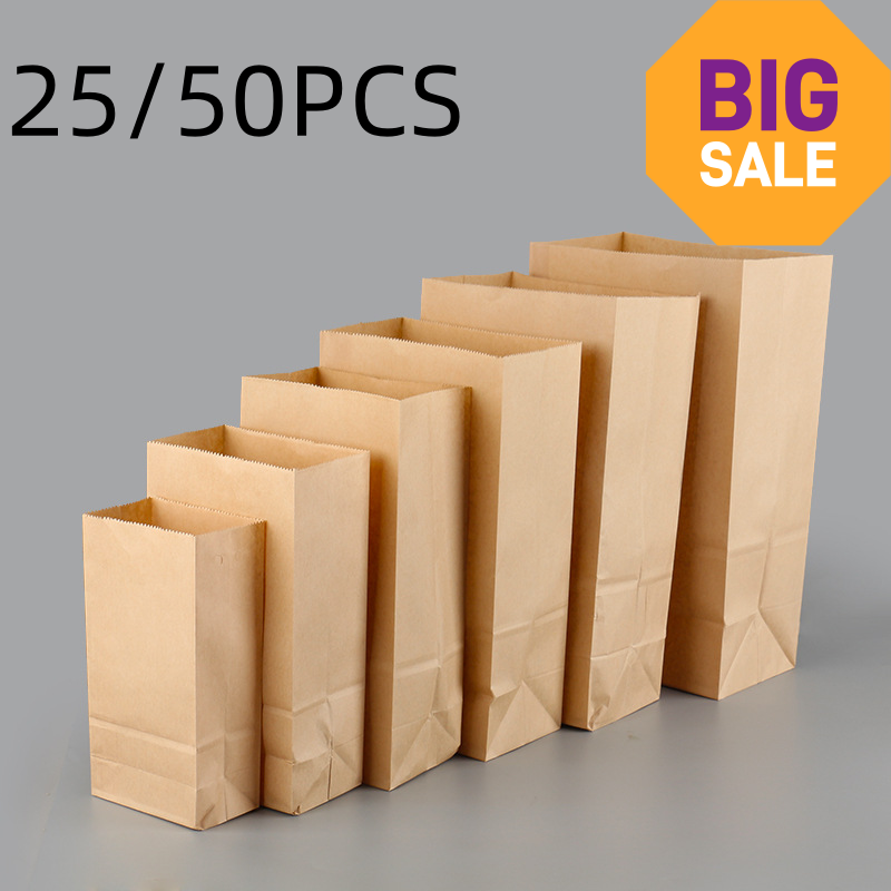 Plant Parent Gifts - 25/50pcs Sacos de Papel Kraft Marrom